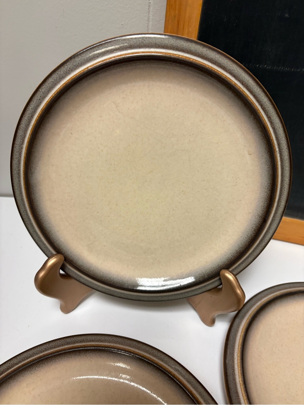 4 Vintage Denby “Sonnet” Salad Plates 8 5/8 Stoneware Made in England GUC